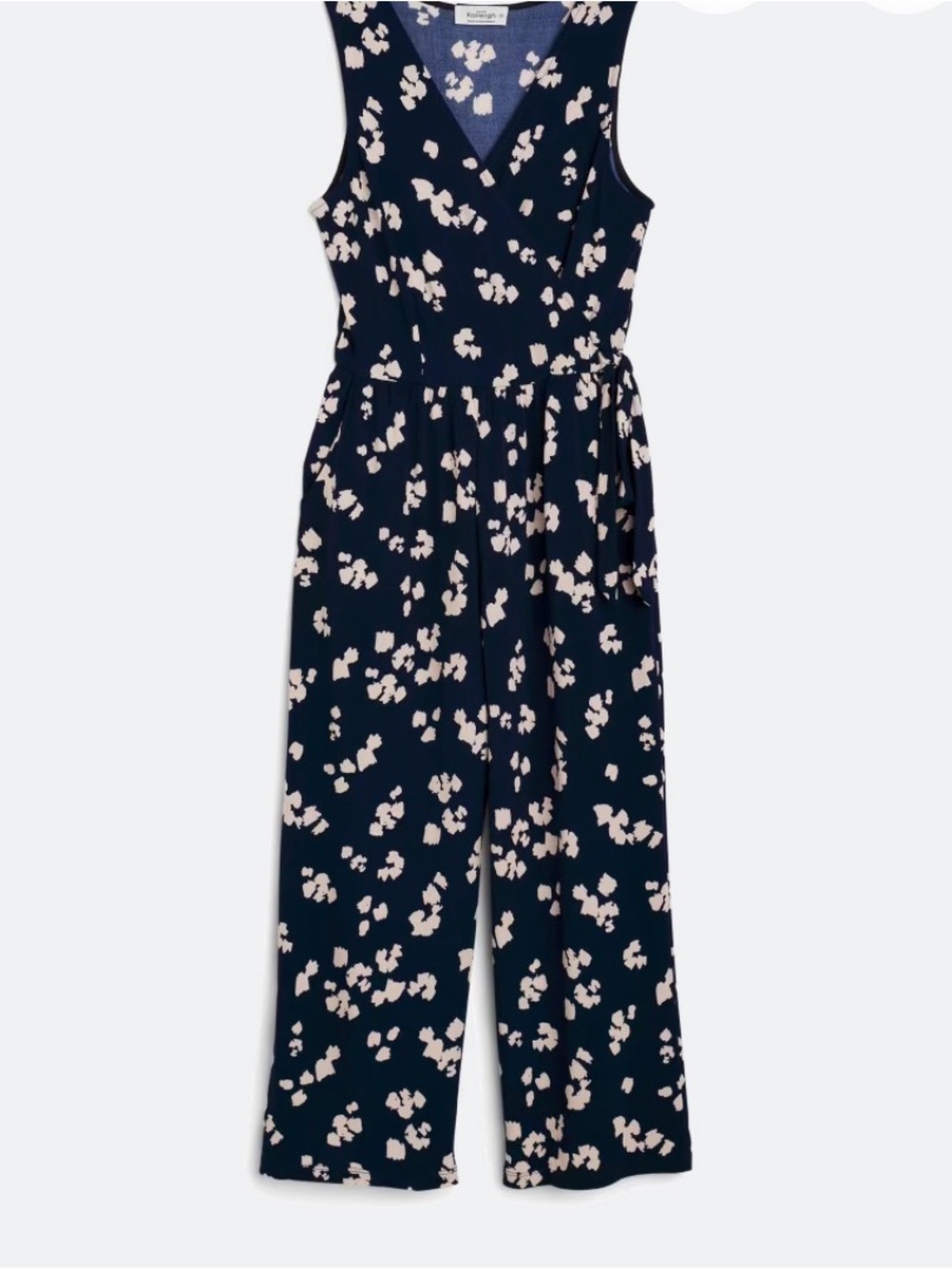 Kaileigh Navy Jumpsuit with Cream Floral Print